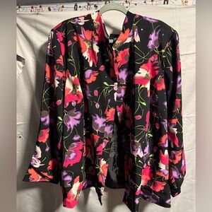 Maggie Barnes Floral Blazer - Black, Red, Purple